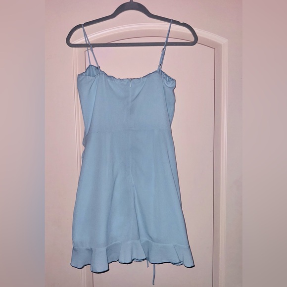 Lucy In The Sky Blue Ruched Mini Dress - Picture 7 of 8